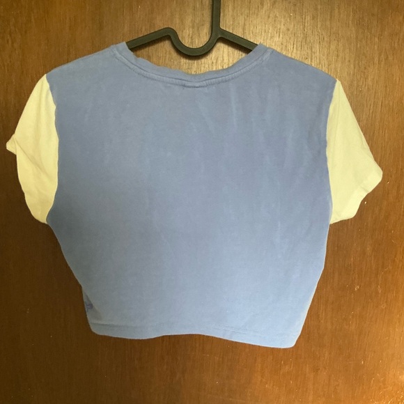 TNA Blue and White Crop Top with Yellow '97' - Picture 2 of 4